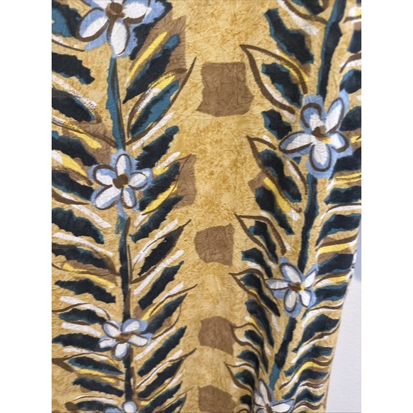 Jams World Hawaiian Shirt Mens XL Floral Yellow Rayon Comfort Tropical - Picture 8 of 9